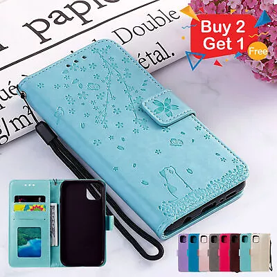 For IPhone 14 15 Pro Max 13 12 11 XS XR 8 Plus Cat Cute Leather Flip Wallet Case • $9.44