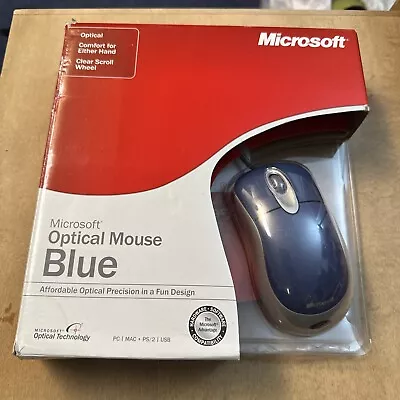 Microsoft Wireless Optical Mouse Blue K81-00004 USB PS/2 Windows Mac ( Read ) • $15