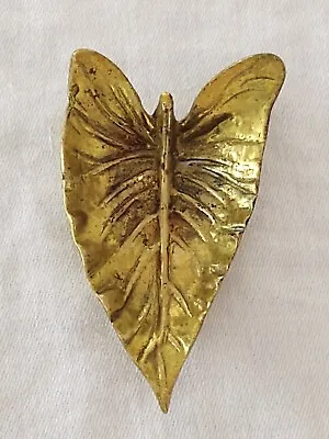 Vintage 1958 Va Metal Crafters Solid Brass Calla Lily Leaf • $10