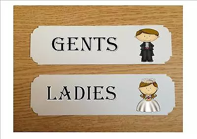 Toilet Door Signs   Door Signs Ladies Gents Wedding Venue Toilet Signs Bride   • $8.08