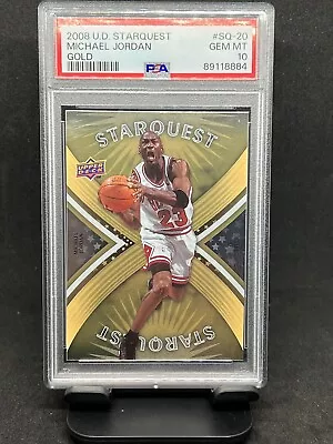 2008 Upper Deck Michael Jordan Starquest GOLD Ultra Rare PSA 10 GEM MINT • $127.50