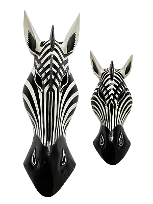 Wooden Zebra Mask Hand Carved Wall Hanging Various Sizes • £34.95