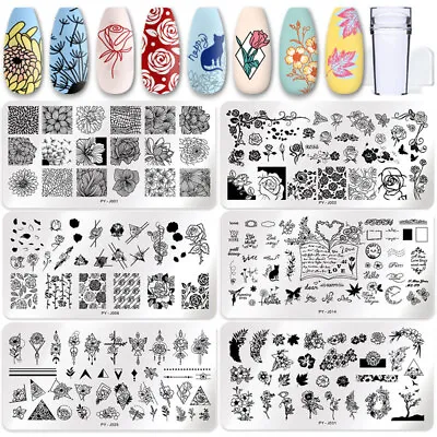 Stamping Plate Stainless Steel Nail Art Template Scraper Set Stamper Lace Stamp • £1.31