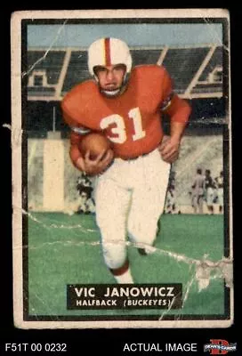 1951 Topps Magic #10 Vic Janowicz Card Back Is Rubbed Off RC AUTHENTIC • $44.50