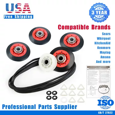 Dryer Idler Pulley Belt Repair Kit For Maytag MEDE500VW1 MEDC215EW1 MEDE300VW1 • $21.95