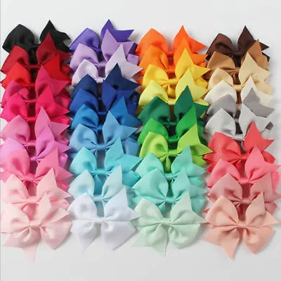 40PCS Handmade Bow Hair Clip Alligator Clips Girls Ribbon Kids Sides Accessories • £4.99