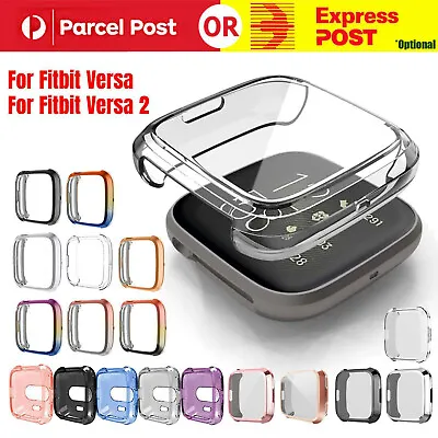 For Fitbit Versa 2 /1 Silicone TPU Shell Case Screen Protector Frame Full Cover • $4.33