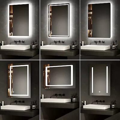 EMKE LED Bathroom Mirror With Shaver Socket Lights Illuminated Anti-fog Demister • £99.99