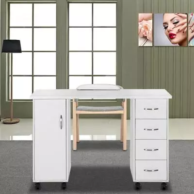 Manicure Nail Table Station Desk Spa Salon Beauty Equipment 4 Drawers Cabinet • $139.90