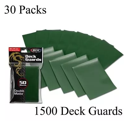 1500 Matte Green MTG BCW Deck Guards CCG Pokemon Gaming Card Sleeves 30 Pack New • $53