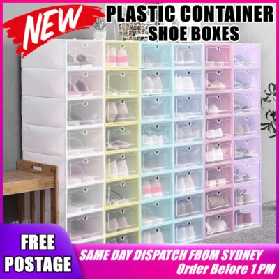 $79.95 • Buy Shoe Display Case Box Cabinet Rack Storage Container Organiser Drawer Plastic Au