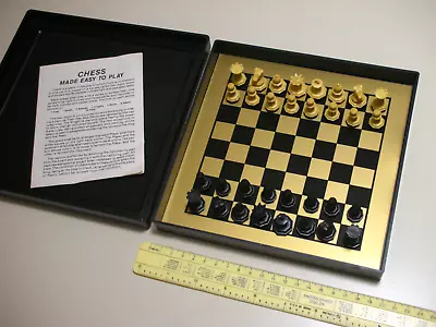 Vintage Drueke Magnetic Chess Portable Travel USA #550P (Yellow Vs Black) • $57