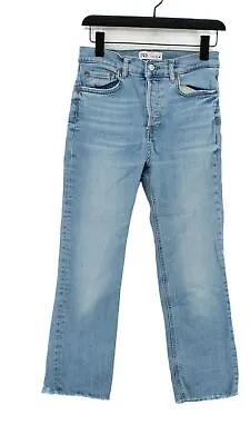 Zara Women's Jeans UK 10 Blue Cotton With Elastane Cropped • £12.30