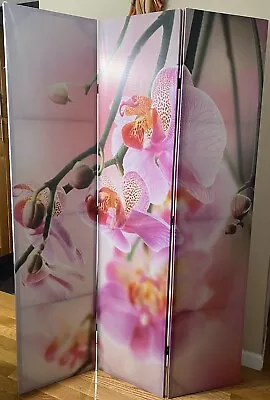 3 Panel Room Divider Privacy Partition Freestand  Floral Design • $15