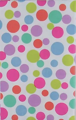 Festive Vinyl Tablecloth Bright Pastel Polka Dots Birthday Party Kids Easter New • $11.95