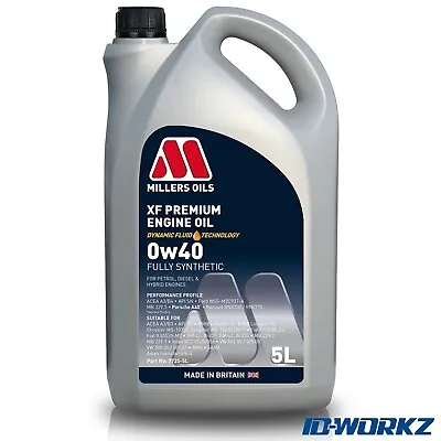 £42.95 • Buy Millers Oils XF Premium 0W-40 0W40 Fully Synthetic Engine Oil 5L