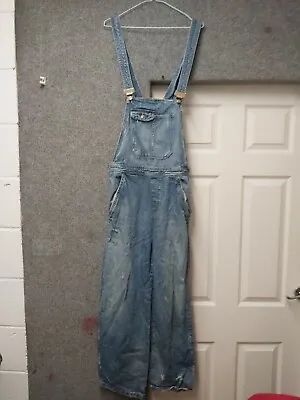 Zara Trf Denim Ladies Waist 34  Leg 28  Medium Blue Dungarees • £15