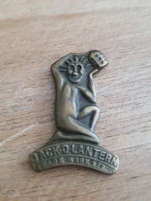 £5 • Buy Vintage Antique Lucky PIXIE JACK O'LANTERN - Cornish Lucky Charm Brass 