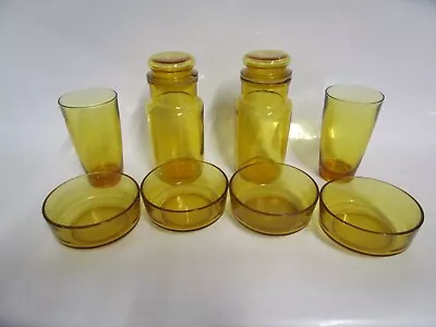 Amber Coloured Glass Collection Vintage Storage Jars Glasses Dishes • £6.99