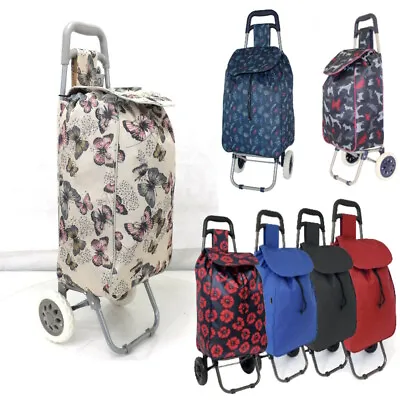 £17.99 • Buy Lightweight Folding Shopping Trolley 2 Wheels Bag Cart Luggage Seller Metal Pull