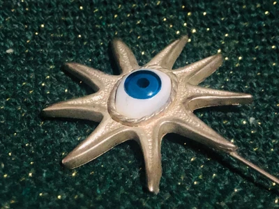 £5 • Buy Antique Vintage 925 Sterling Silver? Eye Ball Sun Hat Pin 