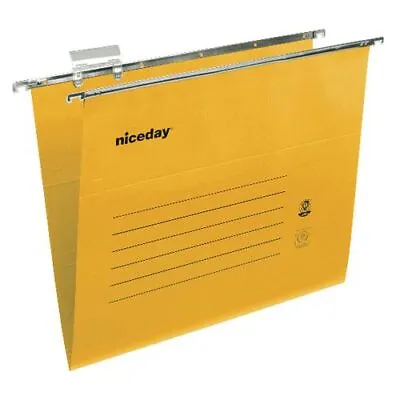 £8.25 • Buy Yellow Hanging Suspension Files Tabs Insert Filing Cabinet Foolscap Folders