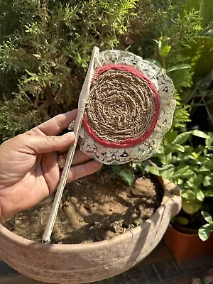 1900’s Old Jute Lace Hand Crafed Ancient Indian Hand Fan • $50.70