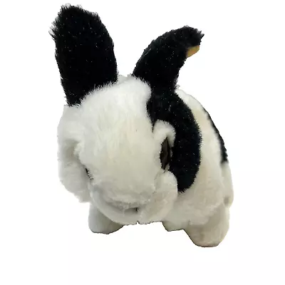 Vintage Plush Black And White Soft Realistic Bunny Rabbit Stuffed Animal 7  • $10.18