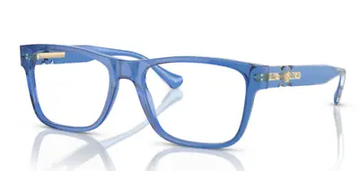 Versace 0VE3303 5415 Transparent Blue 55mm Rectangular Men's Eyeglasses • $119.92