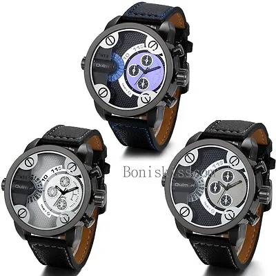 Men's Luxury Sport Watches Men Army Military Leather Band Quartz Wrist Watch • $16.99