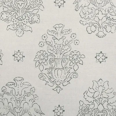 Victoria Hagan Damask Medallion Print Fabric- Marianne / Slate 6.65 Yd 4010-02 • $432.25