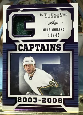 23 Leaf In The Game Used MIKE MODANO CAPTAINS GAME-USED Color Patch  #13/45 • $9.99