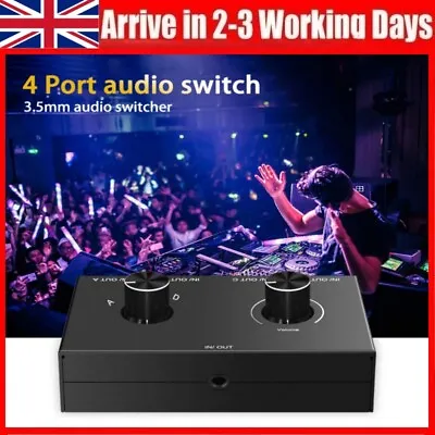 4 Way Audio Switcher Audio Switcher Splitter 3.5mm Switch 4 In 1 Out /1 In 4 Out • £14.12