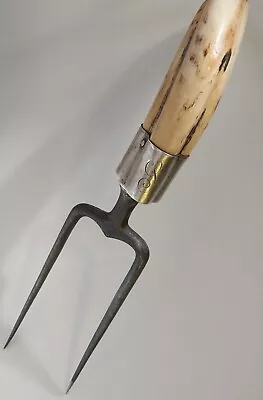 Boar Tusk Carving Fork/Meat Lifter Sterling & Stainless With Monogram VTGE • $99