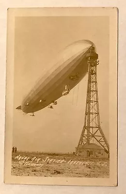 USA Aviation RPPC Postcard USS Shenandoah At Mast Zeppelin ZR-1 Airship • $180