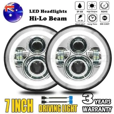 Pair Round LED Hi/Lo Beam Headlights Chrome For Ford F100 F150 F250 Truck 7 Inch • $58.92