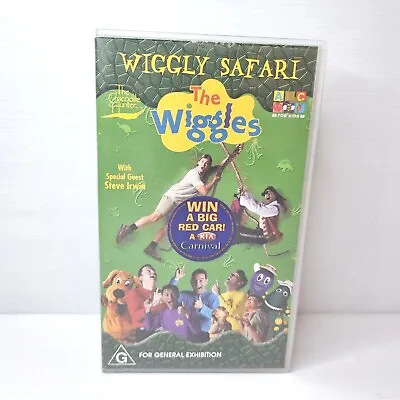 The Wiggles Wiggly Safari Steve Irwin VHS Video Cassette Tape PAL G 2002 • $12.90