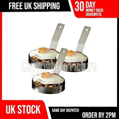 3 Large Egg Rings Heavy Duty Professional Catering Caterer Fried Frying Pancake • £11.19