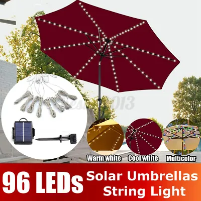 $19.99 • Buy 96LED Solar  Cordless Parasol String  Umbrella Patio For Outdoor 