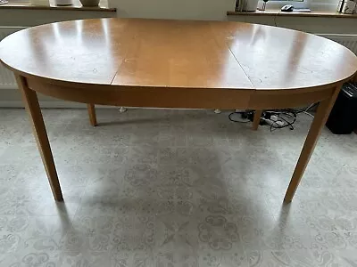 Beech Dining Table - Extendable - With  6 Chairs - Beech/blue • £40