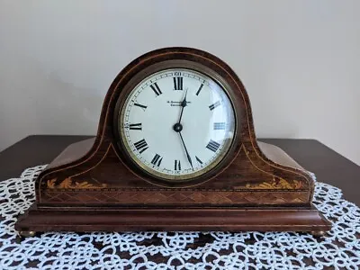 H Stokes & Son Kensington Buren Swiss  Mantle Clock Balance Spring Enamel Face  • £149