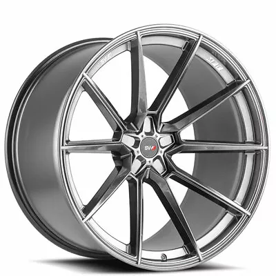 (4) 21  Savini Wheels SV-F4 Gloss Graphite Rims (B11) • $3096