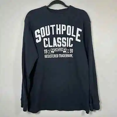 Southpole Classic Large Black White Embroidered Long Sleeve Thermal Shirt • $24.99