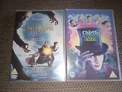 A Series Of Unfortunate Events/charlie And The Chocolate Factory Dvds 2 Disc VGC • £3.70