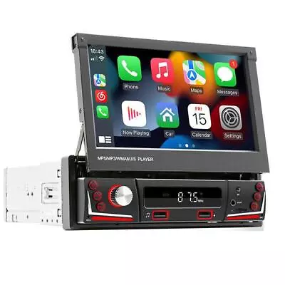 7  1 DIN Car Radio Stereo Carplay Flip Out Video MP5 Player Bluetooth Universal • $128.99