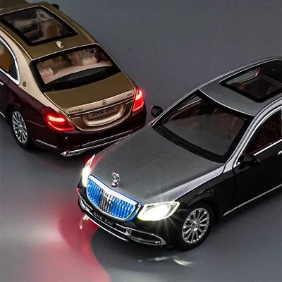 1/24 Maybach S600 Mercedes Diecast Model Car Toy Sound Light Kids Adults Gift  • £19.95