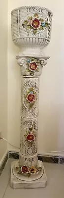 Vintage Italian Capodimonte Porcelain Column Set - Hand Painted Flowers • $150