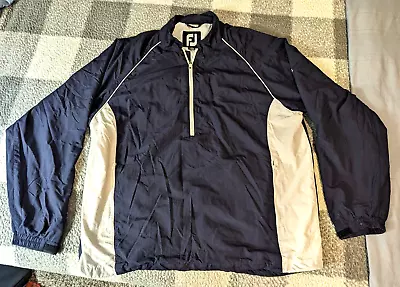 Foot-Joy FJ Jacket Navy Blue Pullover Lightweight Golf Zipper Pocket Mens XXL • $19.99