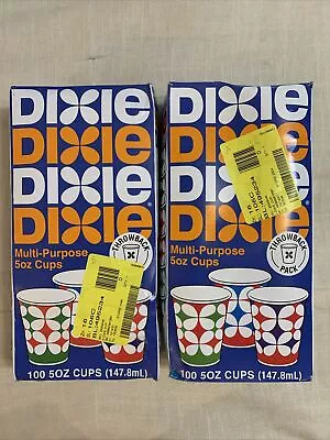 2-Pk Dixie Multi Purpose Cups 5oz 100 Ct Throwback Pack Taped Box Red Green Blue • $52