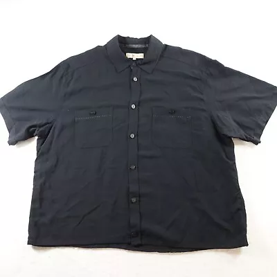 Territory Ahead Shirt Mens Large Black Silk Button Up Short Sleeve Camp Bowling • $29.99
